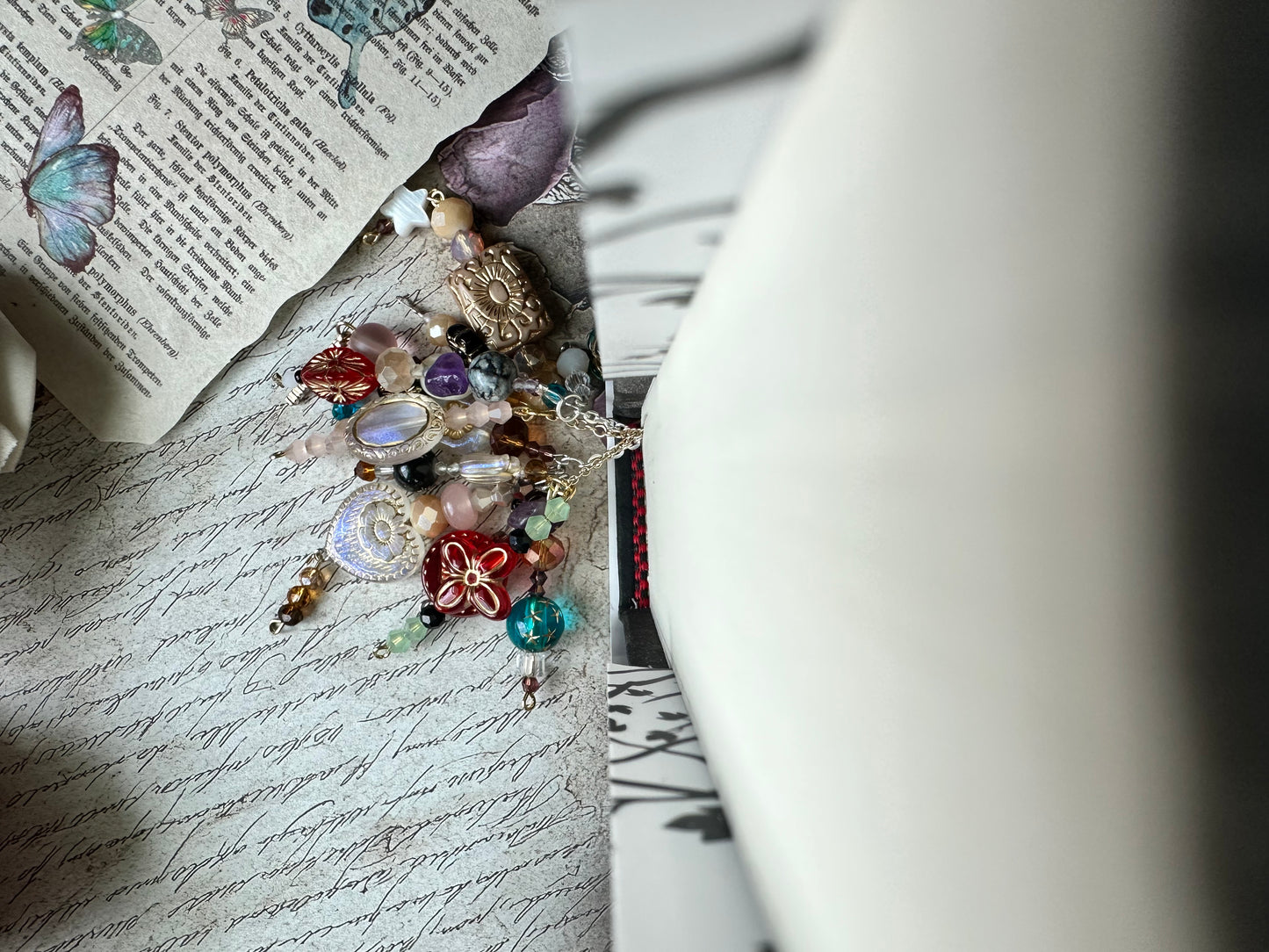 Chain Bookmarks with Beads and Charms