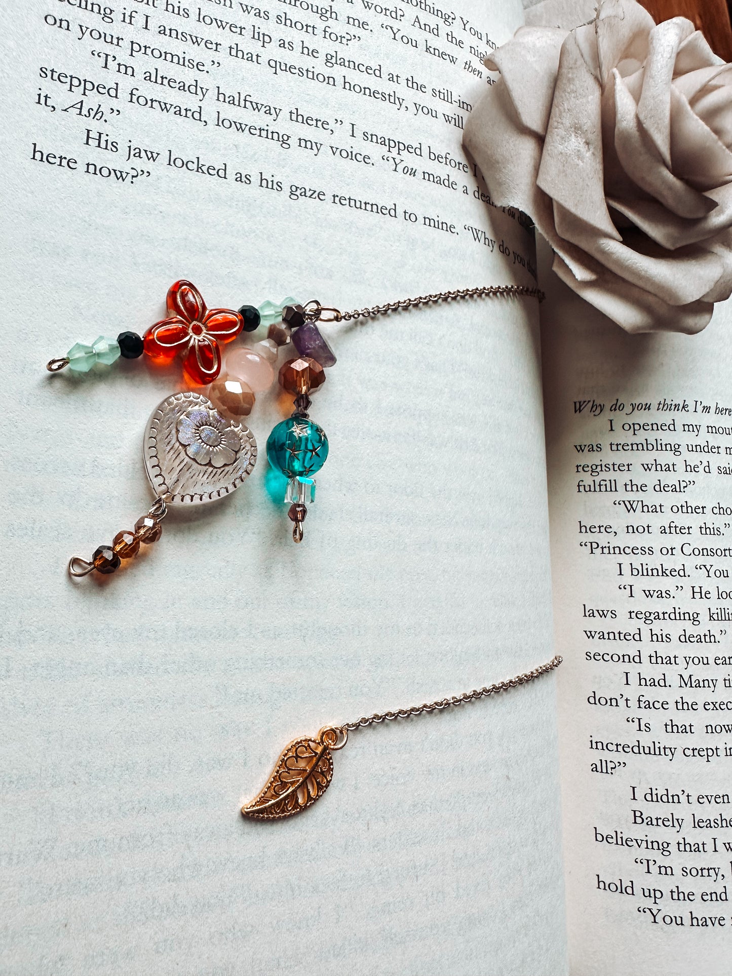 Chain Bookmarks with Beads and Charms